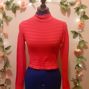 Red Turtleneck Top